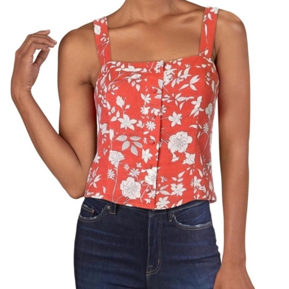 Gianni Bini Tops - Gianni Bini Blake Linen Blend Floral Smocked Top 2 NWT